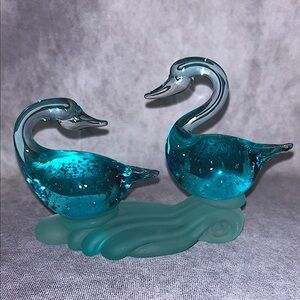 *Vintage* Handblown Glass Swans
